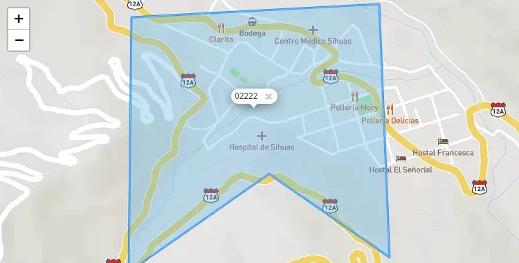 Mapa de Sihuas, capital de la provincia de Sihuas, Ancash