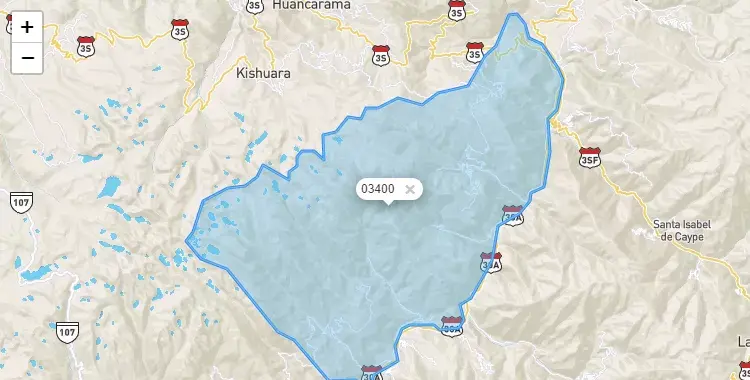 Mapa de la zona del código postal 03400 en Pichirhua, Apurimac