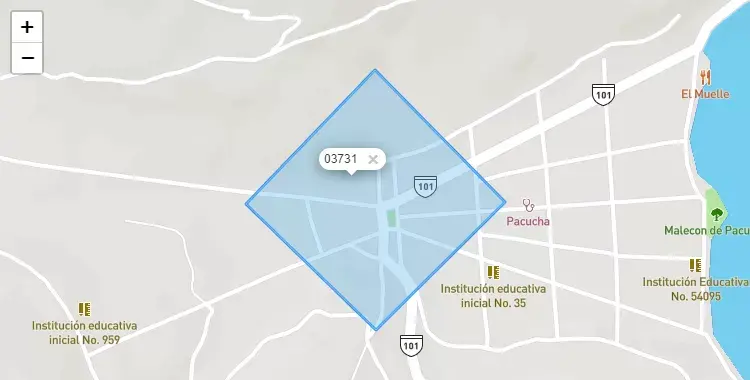 Mapa de la zona del código postal 03731 en Pacucha, Apurimac