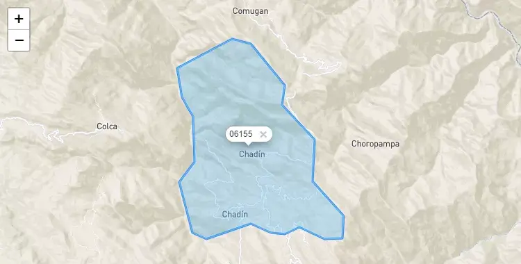 Mapa de la zona del código postal 06155 en Chadín, Cajamarca