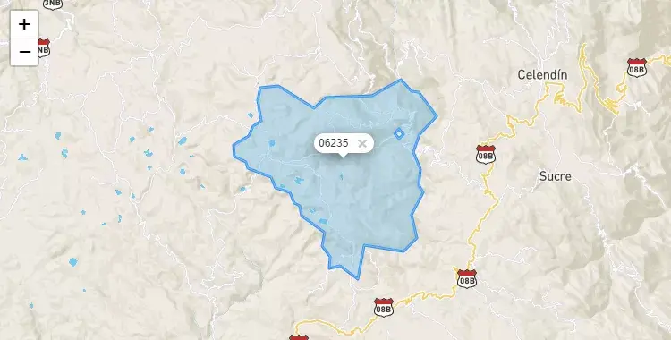 Mapa de la zona del código postal 06235 en Sorochuco, Cajamarca