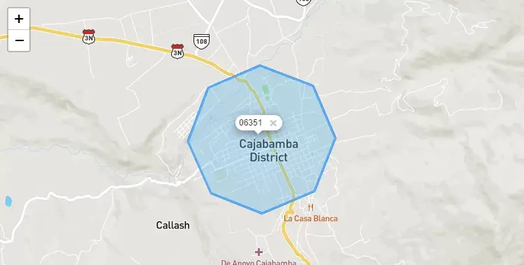 Mapa de Cajabamba, capital de la provincia de Cajabamba, Cajamarca