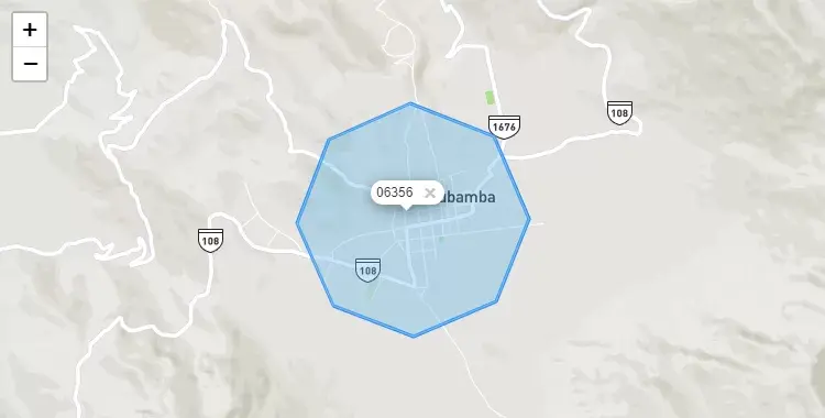 Mapa de la zona del código postal 06356 en Sitacocha, Cajamarca