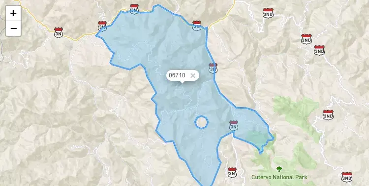 Mapa de la zona del código postal 06710 en Callayuc, Cajamarca
