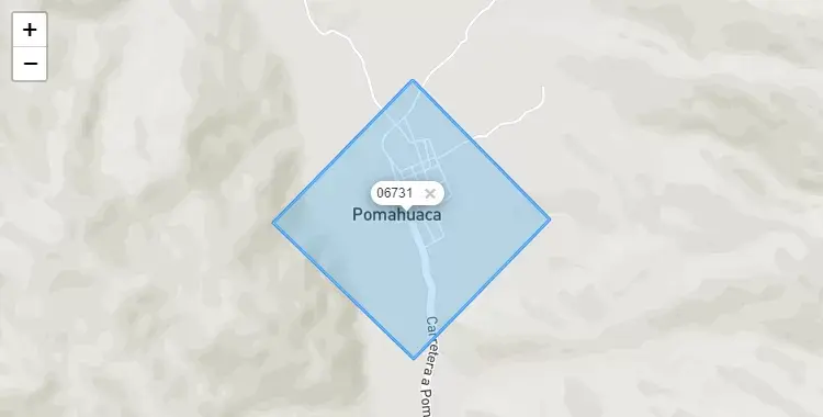 Mapa de la zona del código postal 06731 en Pomahuaca, Cajamarca