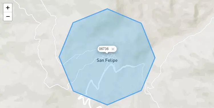 Mapa de la zona del código postal 06736 en San Felipe, Cajamarca