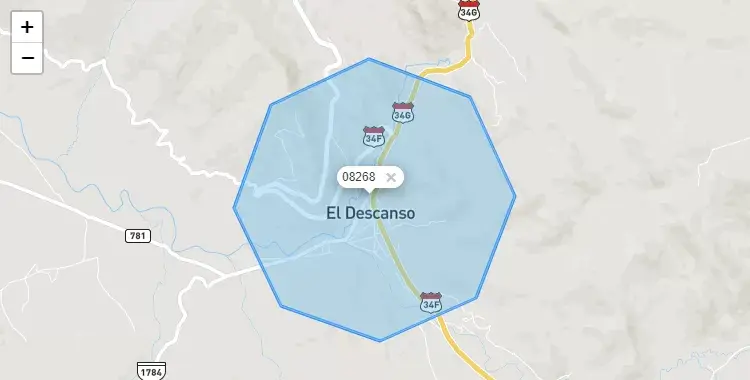 Mapa de la zona del código postal 08268 en Kunturkannki, Cuzco