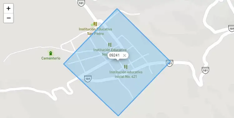 Mapa de la zona del código postal 09241 en Surcubamba, Huancavelica
