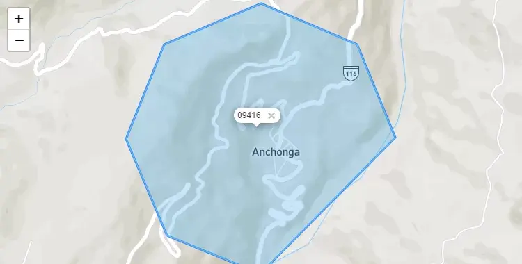 Mapa de Anchonga, capital de la provincia de Angaraes, Huancavelica