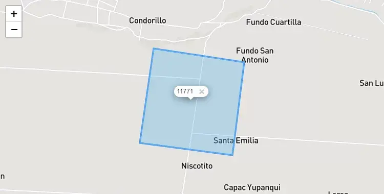 Mapa de Alto Larán, capital de la provincia de Chincha, Ica