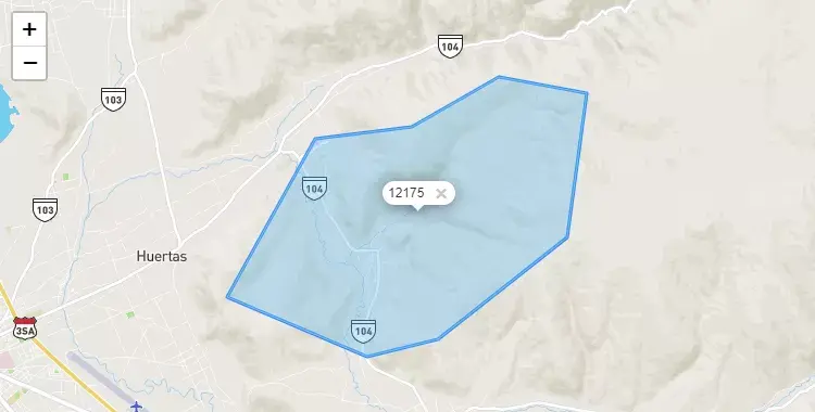 Mapa de la zona del código postal 12175 en Julcán, Junín