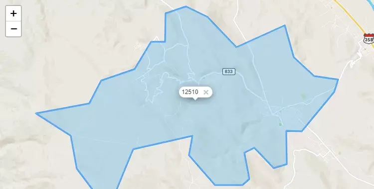 Mapa de la zona del código postal 12510 en Aco, Junín