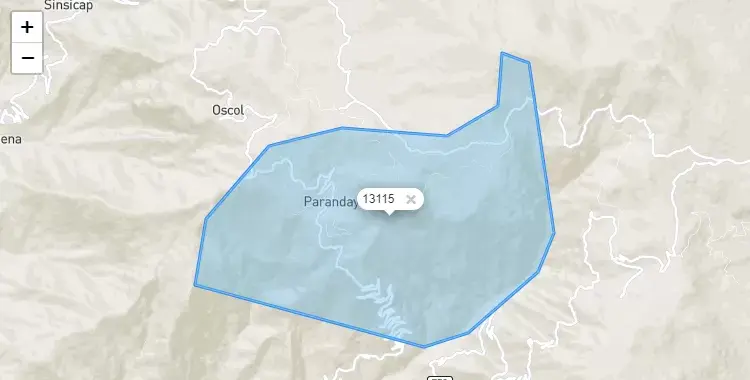 Mapa de la zona del código postal 13115 en Paranday, La Libertad