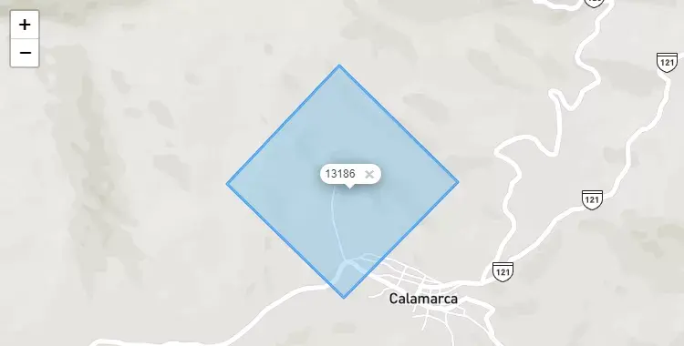 Mapa de la zona del código postal 13186 en Calamarca, La Libertad
