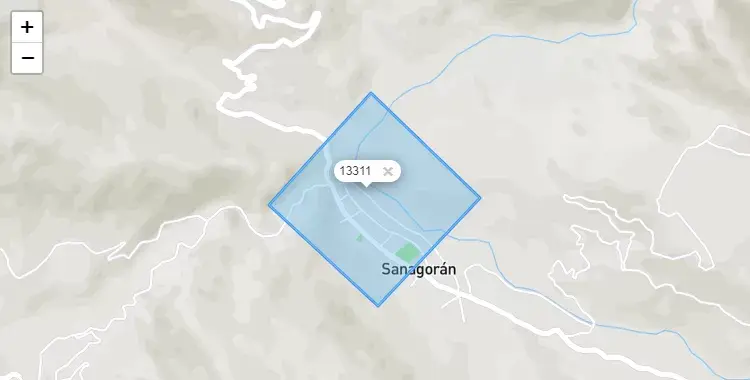 Mapa de la zona del código postal 13311 en Sanagorán, La Libertad