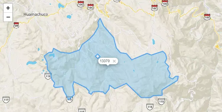 Mapa de la zona del código postal 13370 en Sarín, La Libertad