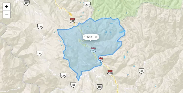 Mapa de la zona del código postal 13515 en Buldibuyo, La Libertad