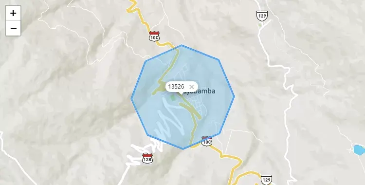 Mapa de la zona del código postal 13526 en Tayabamba, La Libertad