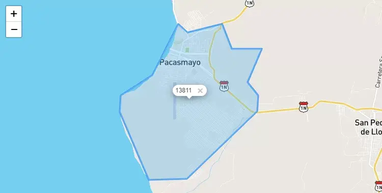 Mapa de Pacasmayo, capital de la provincia de Pacasmayo, La Libertad