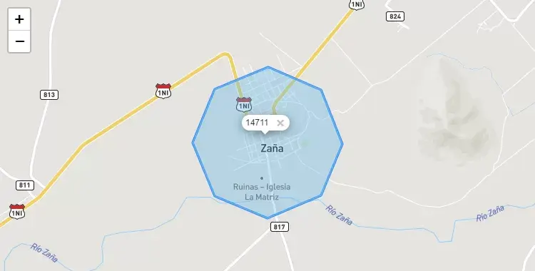 Mapa de la zona del código postal 14711 en Saña, Lambayeque