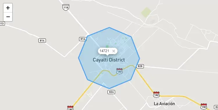 Mapa de la zona del código postal 14721 en Cayalti, Lambayeque