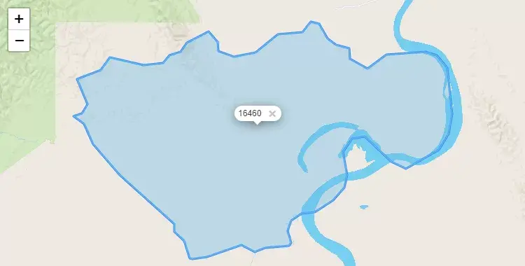 Mapa de la zona del código postal 16460 en Inahuaya, Loreto
