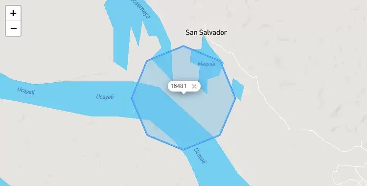 Mapa de Contamaná, capital de la provincia de Ucayali, Loreto