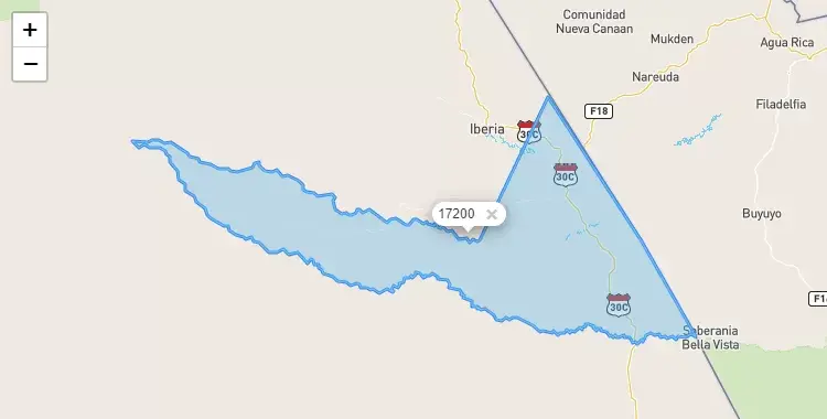 Mapa de Tahuamanú, capital de la provincia de Tahuamanu, Madre de Dios