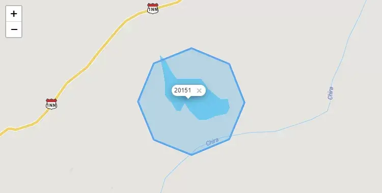Mapa de la zona del código postal 20151 en Lancones, Piura