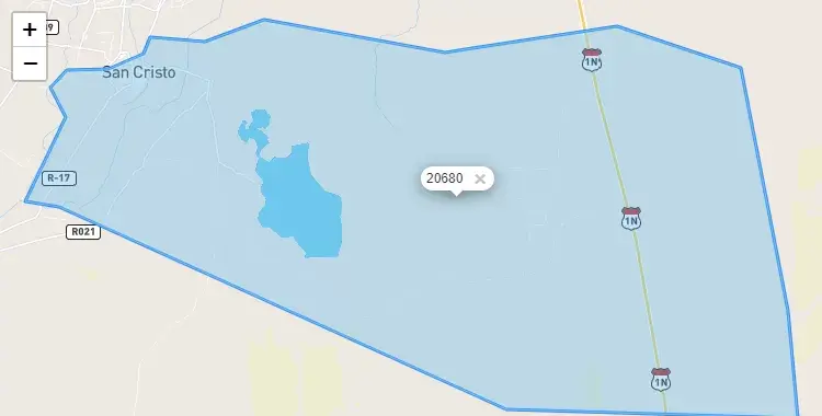 Mapa de la zona del código postal 20680 en Cristo Nos Valga, Piura