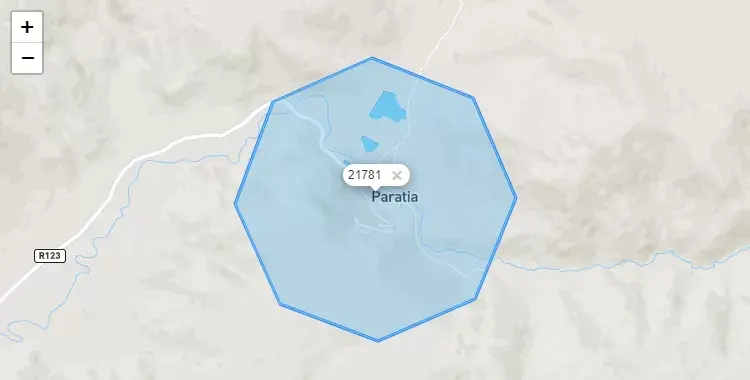Mapa de la zona del código postal 21781 en Paratía, Puno