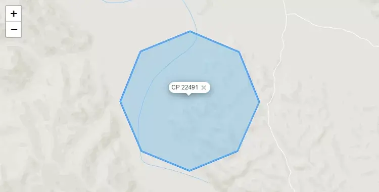Mapa de la zona del código postal 22491 en Alto Biavo, San Martín