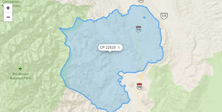 Mapa de Canpanilla, capital de la provincia de Mariscal Cáceres, San Martín