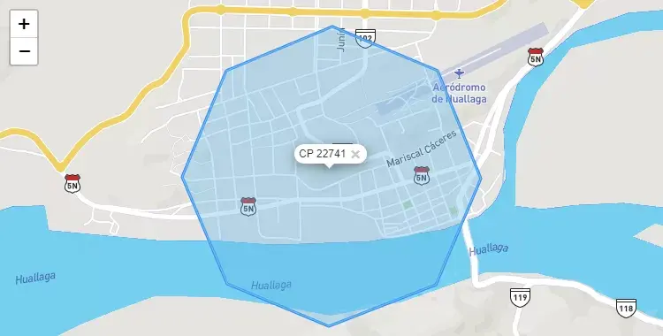 Mapa de Bellavista, capital de la provincia de Bellavista, San Martín