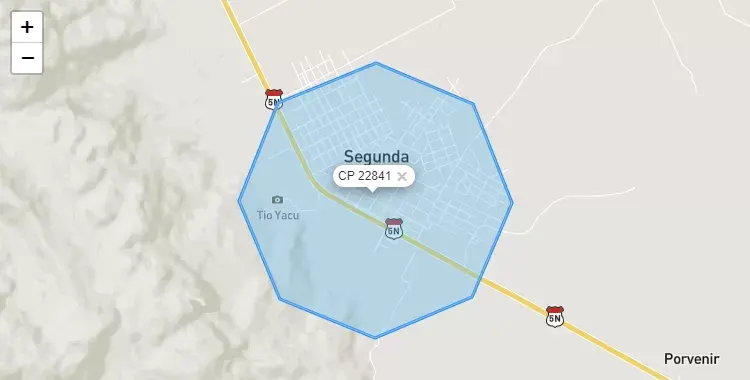 Mapa de la zona del código postal 22841 en Elias SoplinVargas, San Martín